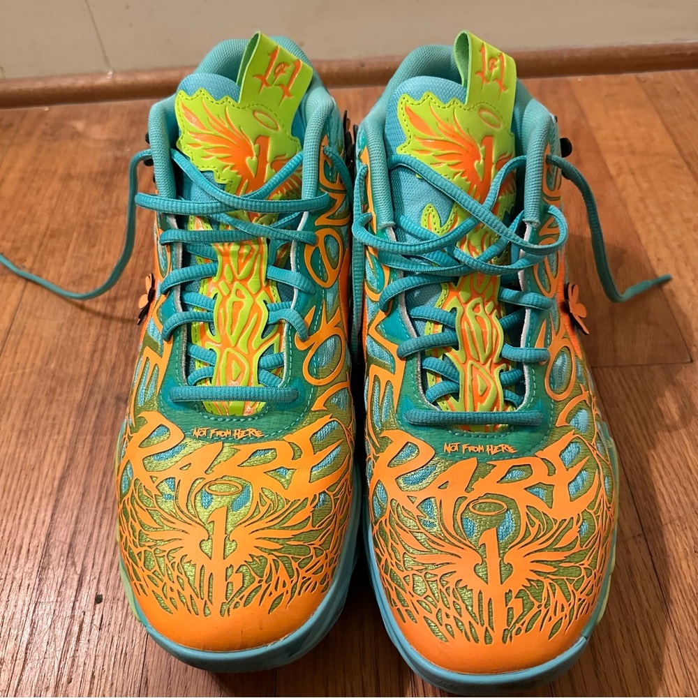 Men’s Puma LaMelo MB04 Scooby Doo Orange and Green Badketball Sneakers